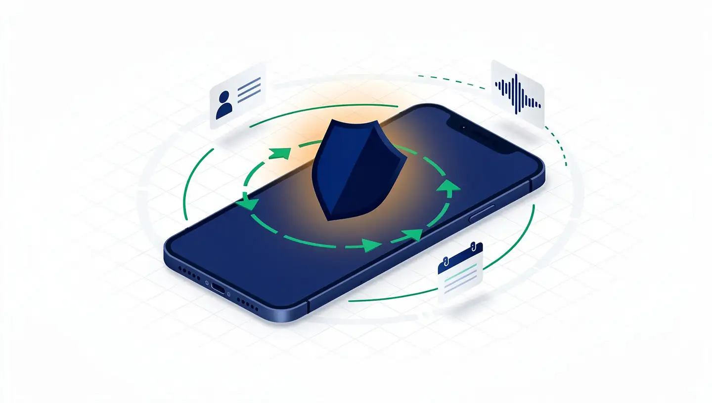 On-device AI processing personal data locally with no cloud connection — GDPR data minimization concept